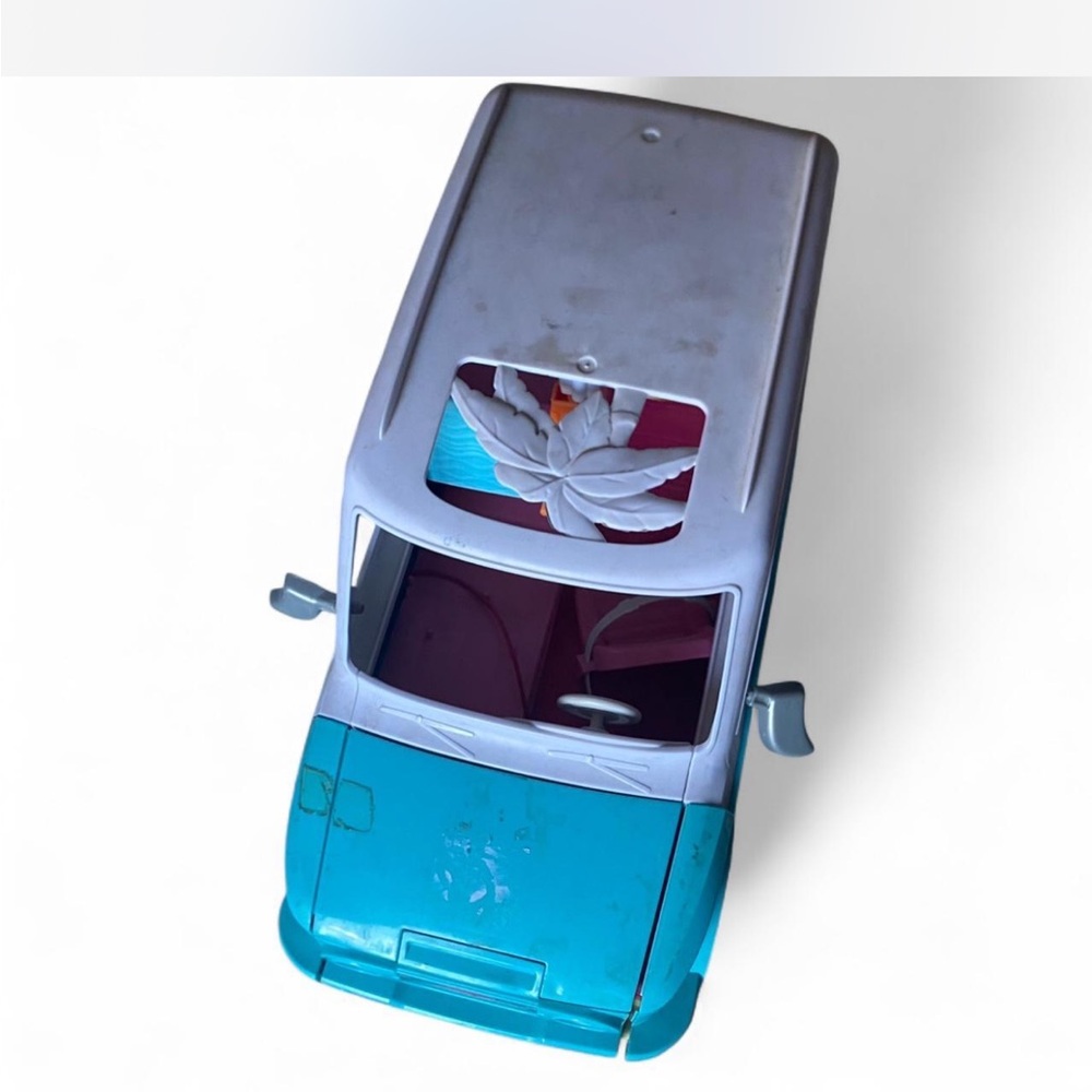 Blue and White Toy Van